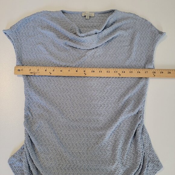Chenault Blouse Rusched Drape Neck Whimsigoth Fairycore Top Women's M Sky Blue - Picture 6 of 8